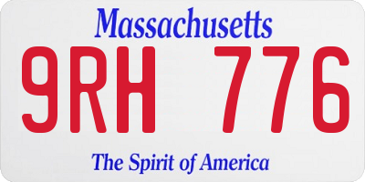 MA license plate 9RH776