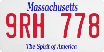 MA license plate 9RH778