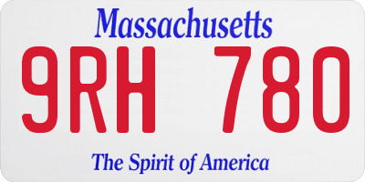 MA license plate 9RH780
