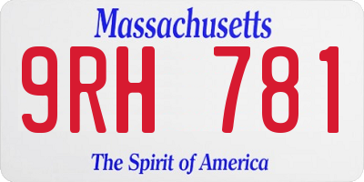 MA license plate 9RH781
