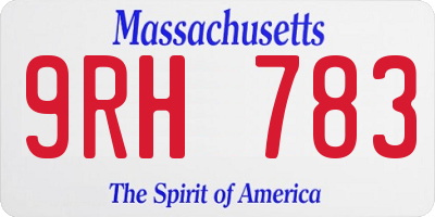 MA license plate 9RH783