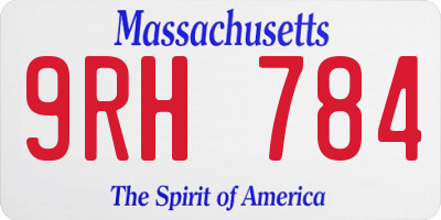 MA license plate 9RH784