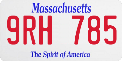 MA license plate 9RH785