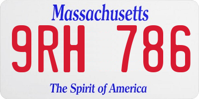 MA license plate 9RH786
