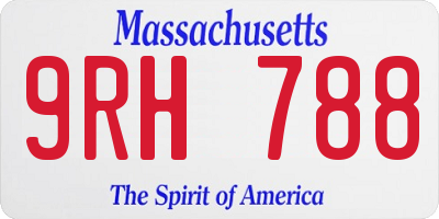 MA license plate 9RH788