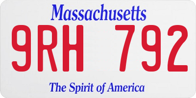 MA license plate 9RH792