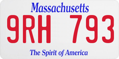 MA license plate 9RH793