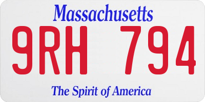 MA license plate 9RH794
