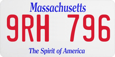 MA license plate 9RH796