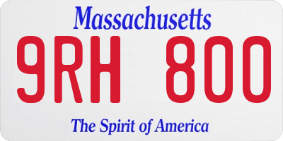 MA license plate 9RH800