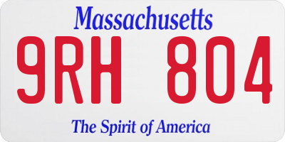 MA license plate 9RH804