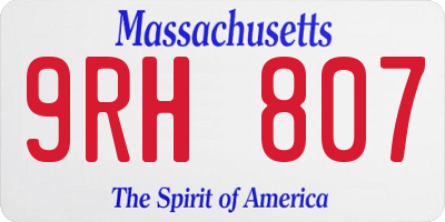MA license plate 9RH807