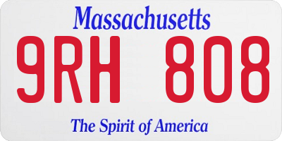 MA license plate 9RH808