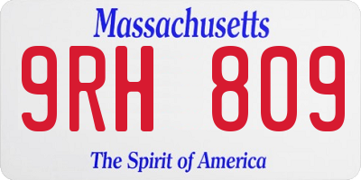 MA license plate 9RH809