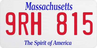MA license plate 9RH815