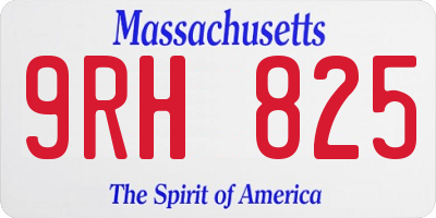 MA license plate 9RH825
