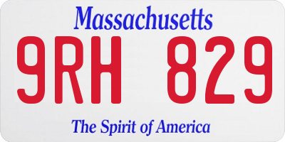 MA license plate 9RH829