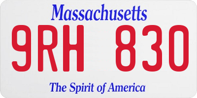 MA license plate 9RH830