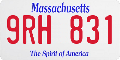 MA license plate 9RH831