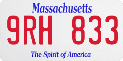 MA license plate 9RH833