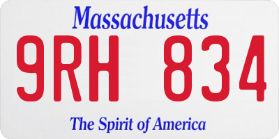MA license plate 9RH834