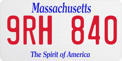 MA license plate 9RH840