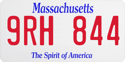 MA license plate 9RH844