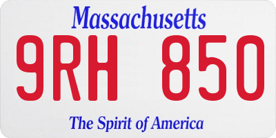 MA license plate 9RH850