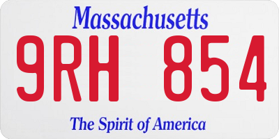 MA license plate 9RH854