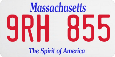 MA license plate 9RH855