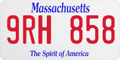 MA license plate 9RH858