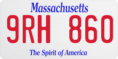 MA license plate 9RH860