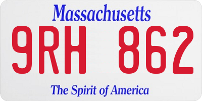 MA license plate 9RH862
