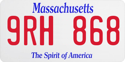 MA license plate 9RH868