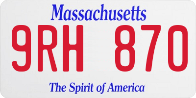 MA license plate 9RH870