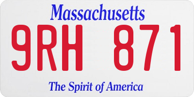 MA license plate 9RH871