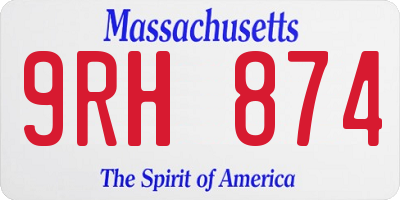 MA license plate 9RH874