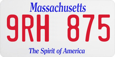 MA license plate 9RH875