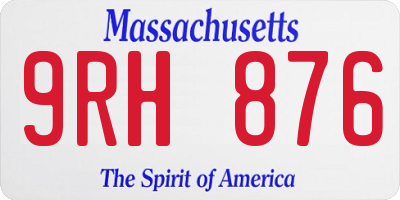 MA license plate 9RH876