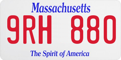 MA license plate 9RH880