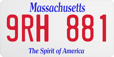 MA license plate 9RH881