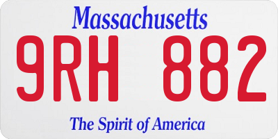 MA license plate 9RH882