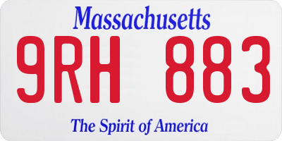 MA license plate 9RH883