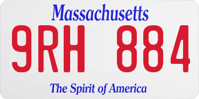 MA license plate 9RH884