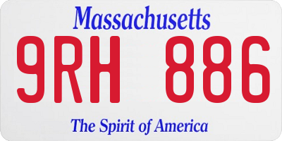 MA license plate 9RH886