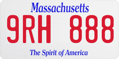 MA license plate 9RH888