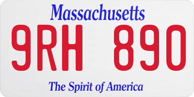 MA license plate 9RH890