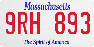 MA license plate 9RH893