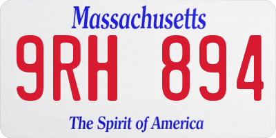 MA license plate 9RH894