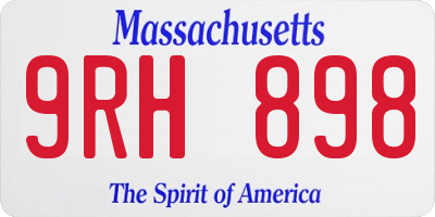 MA license plate 9RH898